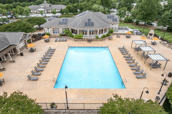Resort-style pool and cabanas